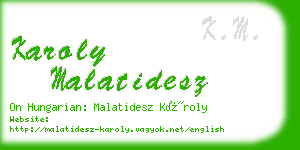 karoly malatidesz business card